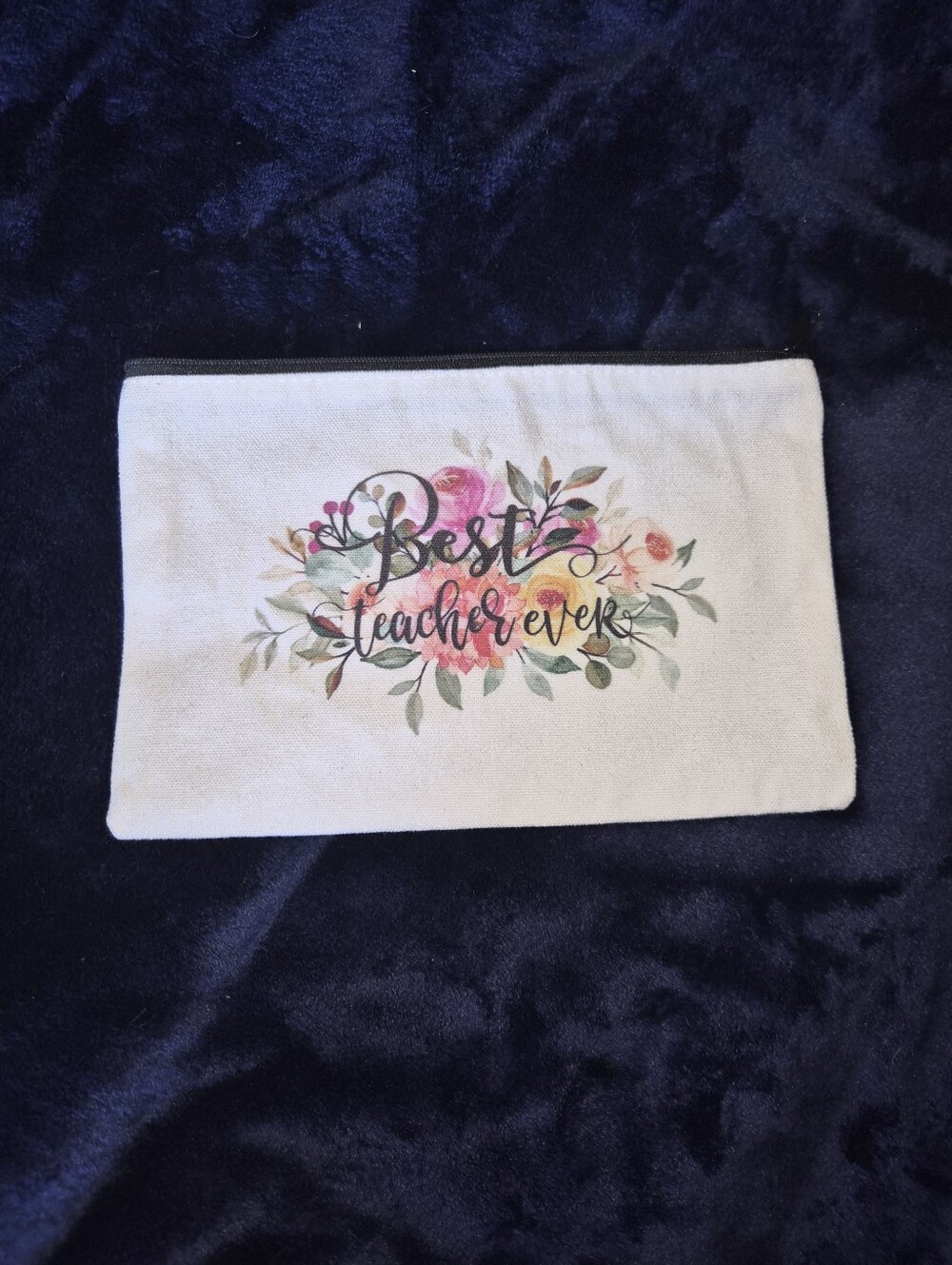 Source Unknown White Floral 'Best Teacher Ever' Mini Bag